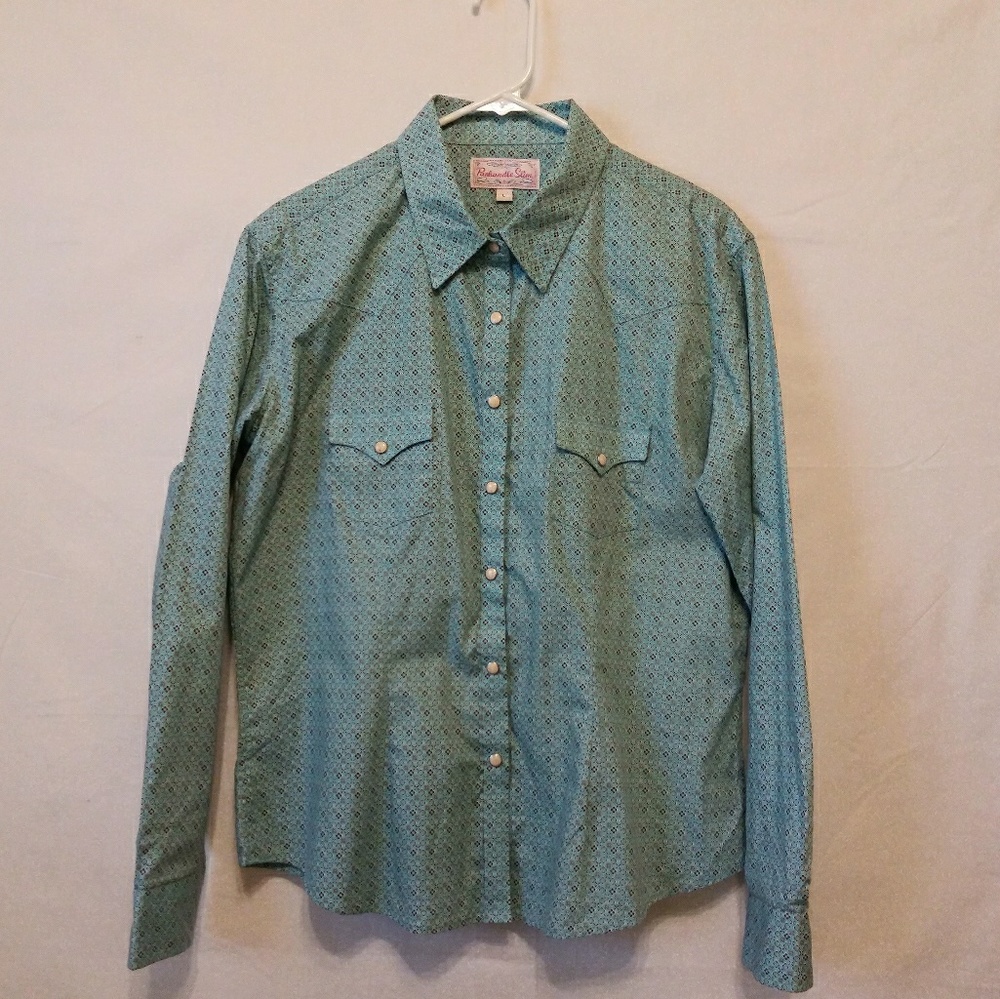 Panhandle Slim Western blue print shirt
